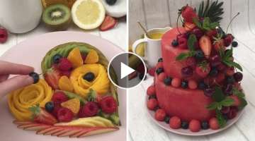 A Fruity Extravaganza ???????????? What in the Watermelon ???? No-Bake Fruit Cake???? #PRIDE cock...