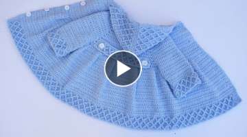 Crochet girl's coat all sizes 2ª part