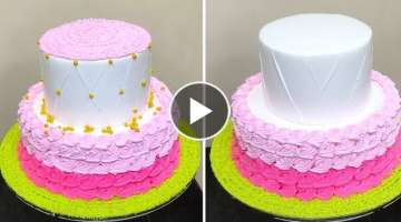 how to make One Vanilla step cake Decoreted by top Cake Master