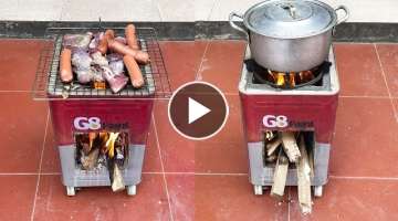 The idea of ​​making a wood stove from cement and old oil tank