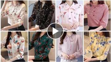 super classy ladies blouse shirts designs with long & quarter sleeves 2021 office wear collection