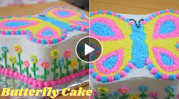 Butterfly Cake | Easy Butterfly Cake | Cake Decorating Video | Manjaris Recipe