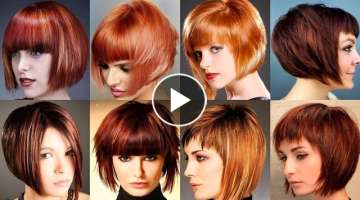 Top 45 Short Bob Haircuts With Bangs For Women //Hair Color Trends 2023