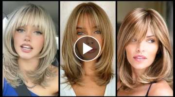 Amazing Layered Haircuts Ideas- Medium Length Hairstyles For Women With Bangs