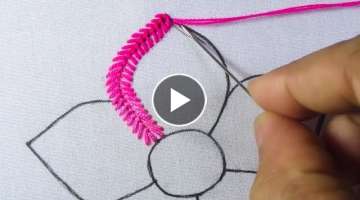 hand embroidery new feather stitch variation amazing flower design fantasy flower stitch tutorial