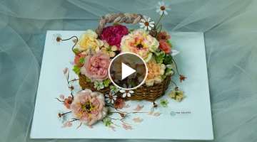 Awesome Decorate a Basket Flower Cake By Buttercream | Trang Trí Bánh Rỏ Hoa Kem Bơ Tuyệt ...