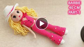 Amigurumi Barbie bebek 40 cm Part 1(Subtitulos en Español)