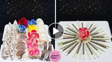 How To Make Chocolate Decorations For cakes | Chocolate Cake Decorating For Beginners