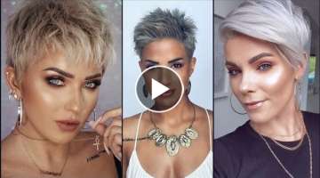 Cool Silver???? Pixie Haircut Ideas Most Viral 20-2021 | Balayage For Short Hair With Pixie Hairc...
