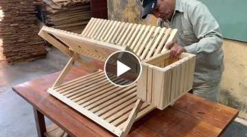How To Process Scrap Wood // Build of Bowl Racks From Wooden Pallets - Dish Drying Rack