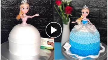 Làm bánh kem búp bê Elsa mới - DieuLinhCake - how make elsa cake