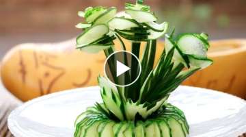 Art In Cucumber Show | Vegetable Carving Garnish | Cucumber Rose