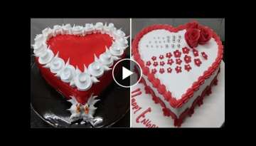 Two Heart shape cake design |Anniversary cake |Wedding cake |Engagement cake Red colour Heart cak...