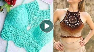 very stylish crochet crop top pattern #amazing ideas
