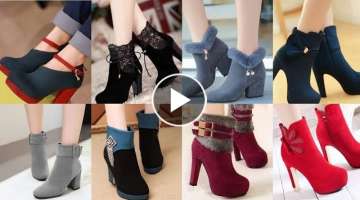 Most Attractive Warm boots for Girls ||new Arrival Heel shoes for winter season||