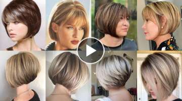 Angled Bob Haircut // bob hairstyles 2024#hairstyle #hair #trending