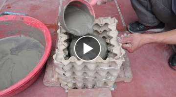 Amazing Ideas From Cement And Egg Tray - Simple Way To Have Beautiful And Unique Pots At Home