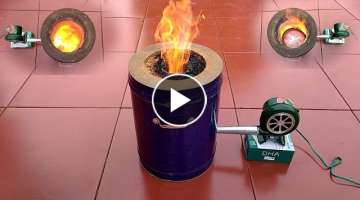 Stove that can melt aluminum at 1000 degrees C / Wood mulch stove