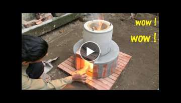 Wow.Wow. How to make a simple traditional firewood stove at home \ Family wood stove