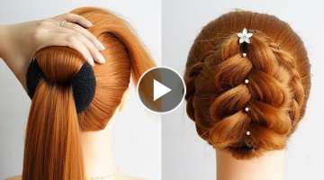 Latest Bun Hairstyle With Braids | Girl Hairstyle Simple Step By Step | Hair Style Girl Easy