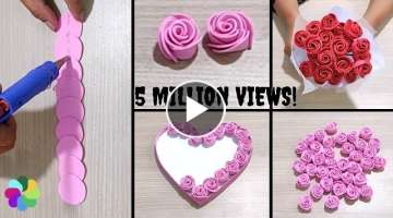 2 Amazing Trick For Easy Rose Flower Making, DIY Wall Hanging, Time saving Hack, Valentines Day G...