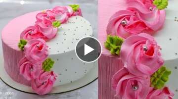 Cake Decorating Ideas || Cake Decoration || White Forest Cake decoration || Round Cake Decoration...