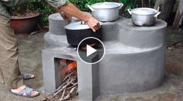 Making Stove: 1 for 4 by Brick and cement