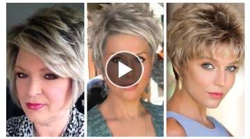 Classy Look Short Haircuts & Hair Color Styling Ideas For Women Any Age 50-60 To Look Younger 202...