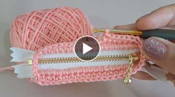 DIY Tutorial - How to crochet mini coin purse with zipper