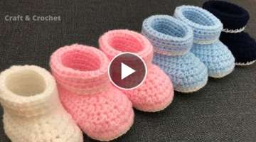 Easy crochet baby booties/crochet baby shoes/craft & crochet boots 2301