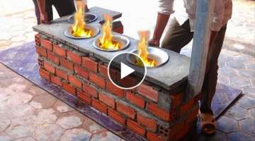 4 in 1 Building Simple Outdoor Smokeless Firewood Stove \ DIY traditional firewood stove