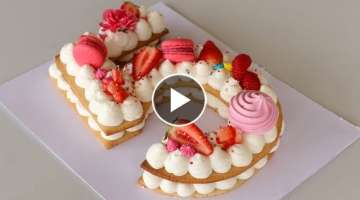 Number Cake | Alphabet Cake | How to Make Cream Tart