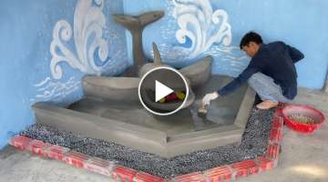 Garden Corner Decoration / How to build a whale-shaped fountain