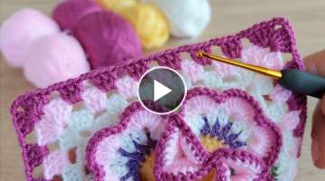 Super easy 3D crochet motif Tığ işi rengarenk 3 boyutlu motif