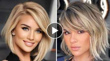 The most beautiful short hairstyles for 2023 | Cute Ways to Style a Long Bob with Bangs