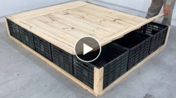 Amazing Homemade Ideas Worth Watching For Woodworking Projects Cheap From Plastic Crates And Pall...