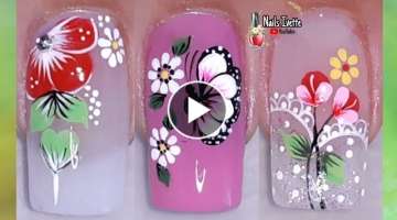 3 modelos de decoración de uñas/diseños de uñas variados y bonitos/tutoriales de decoración ...