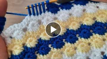 Super Easy Baby Blanket Crochet Knitting Pattern Flower Motif ( Knitting Love ) Çok kolay örgü...