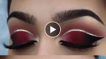 tutorial - Red cut crease + glitter
