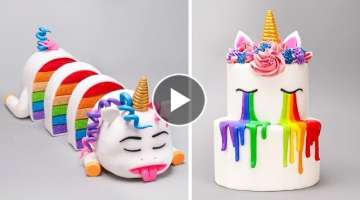 Rainbow Cake Recipe | Beautiful Colorful Cake Decorating Design Ideas For Party | So Yummy Cake
