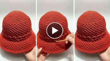 Beautiful Crochet Hat ???????? Awesome Freesia Flower Crochet Fisherman Hat Tutorial