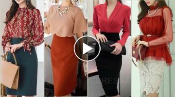 elegant & Classy Business Women High Waisted Pencil Skirt Outfits For Evening Occasions