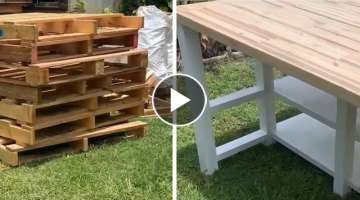 How to reuse pallets to make a kitchen island