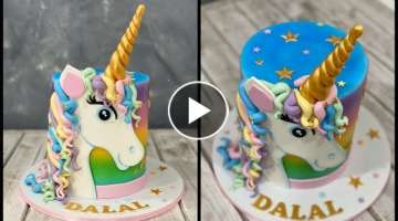 Unicorn Cake | Colorful Rainbow Unicorn Cake
