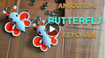 Amigurumi Butterfly keychain / bagcharm l crochet Butterfly keychain tutorial easy pattern