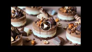 No-Bake /미니 트리플 초콜릿 무스케이크 만들기 / Mini Triple Chocolate Mousse Cake...
