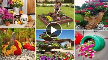 22 Floral Installations and Landscaping Ideas with Mums Celebrating Fall Colors | garden ideas