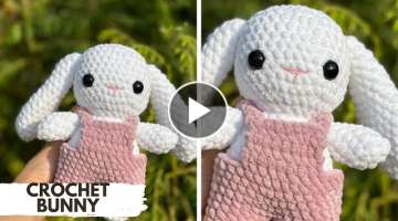 HOW TO crochet bunny with overalls amigurumi plushie | FREE PATTERN