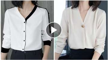 super gorgeous stylish office wear tops for girls 2021-2022