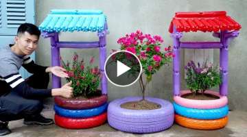 Amazing Ideas, DIY Wishing Well Planter for Beautiful and Unique Garden
